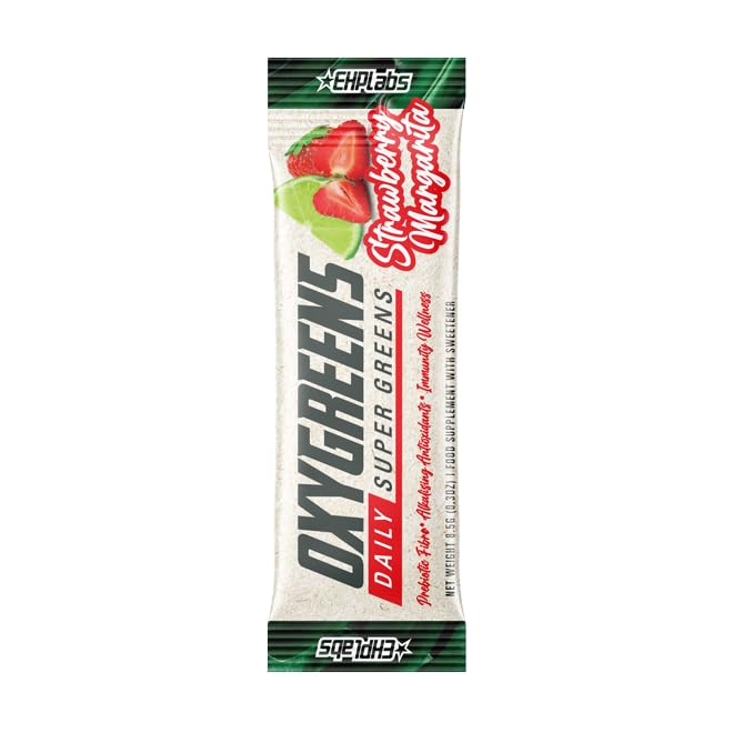 EHP Labs OxyGreens 15 Stick Pack 15x127.5g Strawberry Margarita - Spirulina