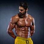 Male bodybuilder with muscular physique showcasing CNP Cyclic Dextrin for energy drinks