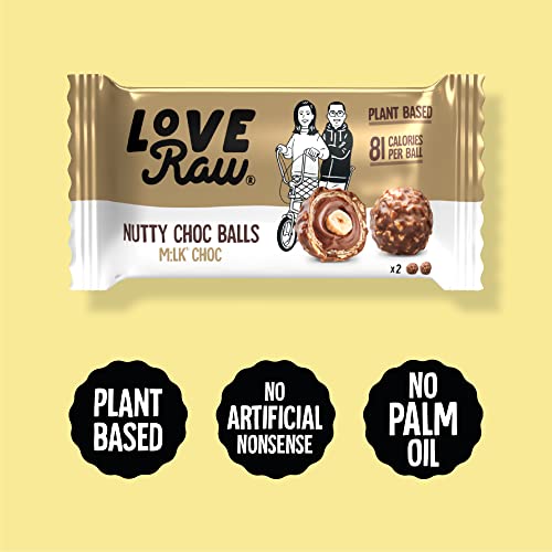 LoveRaw Nutty Choc Balls - 9x28g / Milk Choc - Vegan Protein Balls