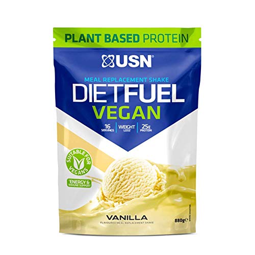 USN Diet Fuel Vegan vanilla meal replacement shake pouch for healthy fuel vegan diet
