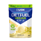 USN Diet Fuel Vegan vanilla plant-based protein shake pouch for meal replacement