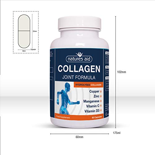 Natures Aid Collagen Joint Formula bottle with hydrolyzed collagen capsules for joint support