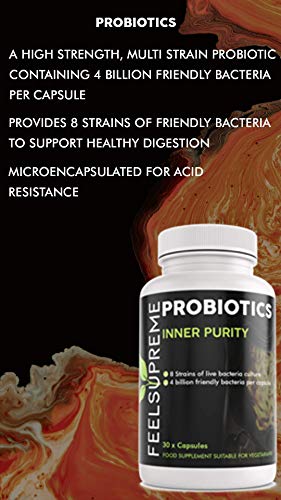 Feel Supreme Probiotics - 30 Veg Caps - Digestion Support Capsules