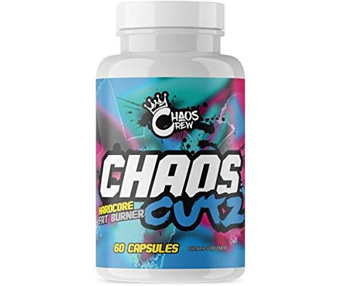White Chaos Crew Cutz fat burner bottle with 60 capsules supports weight loss and boosts energy