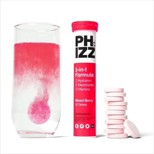 Phizz 3-in-1 Hydration, Electrolytes and Vitamins Effervescent Tabs - 60 Tabs