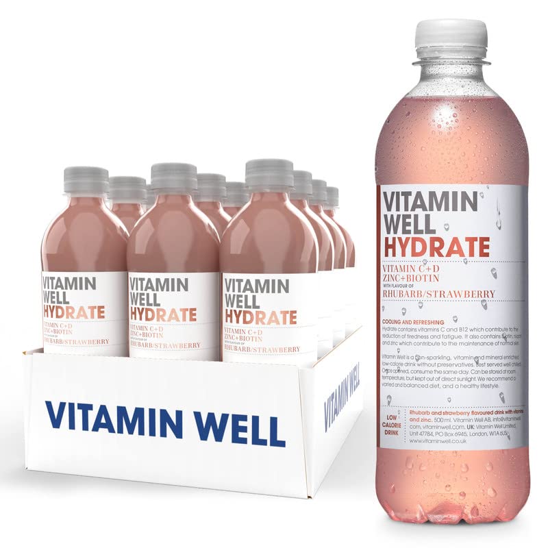 Vitamin Well Hydrate - 12x500ml / Rhubarb & Strawberry - Hydration Ready-To-Drinks
