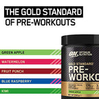 Green apple flavored Optimum Nutrition Gold Standard Pre-Workout supplement shot