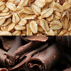 Top view of Nature Valley Crunchy cereal bars with golden-brown rolled oats and dark chocolate shavings
