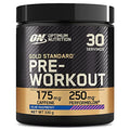 Optimum Nutrition Gold Standard Pre-Workout in Blue Raspberry flavor for energy boost