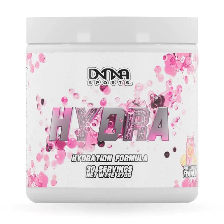 White container of DNTNA Sports Hydra 1 pink lemonade flavor for sports hydra hydration