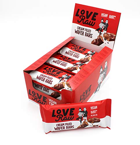 LoveRaw Vegan Cream Filled Wafer Bar - 12x43g / M:lk Choc - Vegan Protein Bars