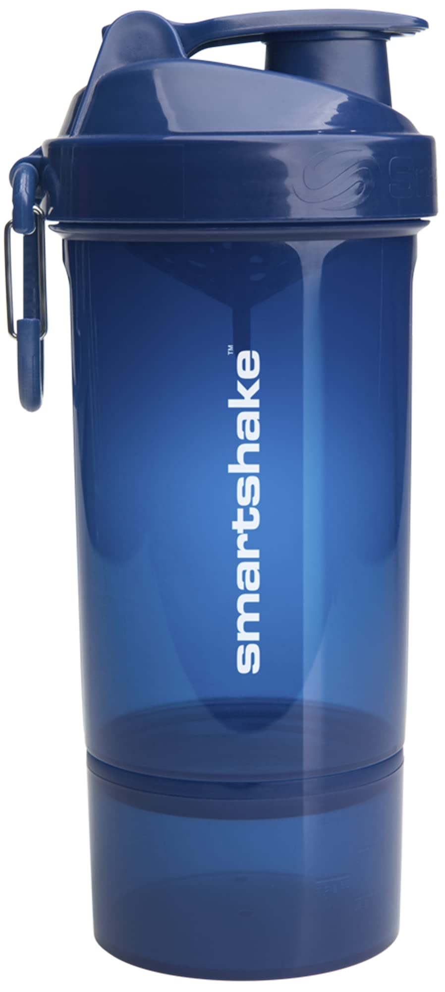 Smartshake One Shaker with dark blue translucent mixer net and detachable bottom compartment