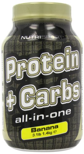 NutriSport Protein + Carbs banana flavor for post exercise muscle recovery and glycogen boost