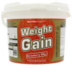 NutriSport Weight Gain tub with strawberry-flavored gain mass catalyst whey protein isolate