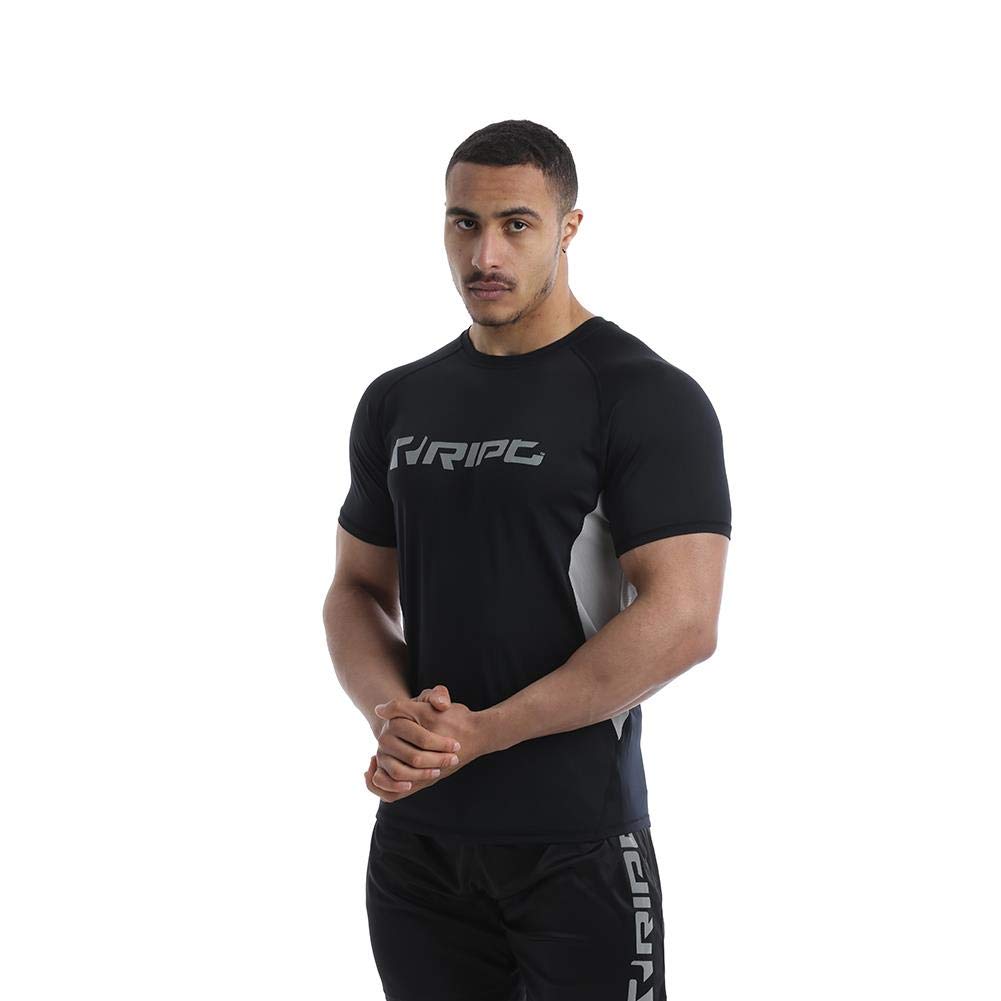 Black RIPT Contrast Performance T-Shirt XL with grey accents and branded logo
