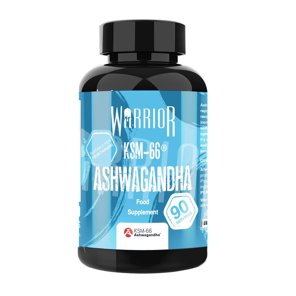 Black Warrior Ashwagandha bottle with KSM-66 for enhanced energy levels, 90 servings