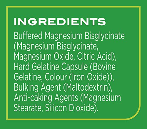 Ingredients list for Reflex Nutrition Magnesium Bisglycinate dietary supplement with chelated minerals