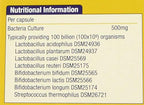 Natures Aid Pro-100 Ultra bacteria label showing strains and billion live cultures per capsule