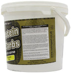 White NutriSport Protein + Carbs bucket with banana flavor for post exercise muscle recovery