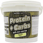 White NutriSport Protein + Carbs tub for post exercise muscle glycogen boost