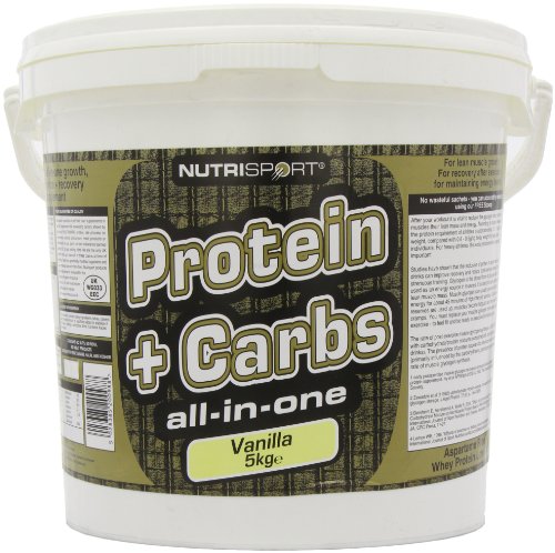 White NutriSport Protein + Carbs tub for post exercise muscle glycogen boost