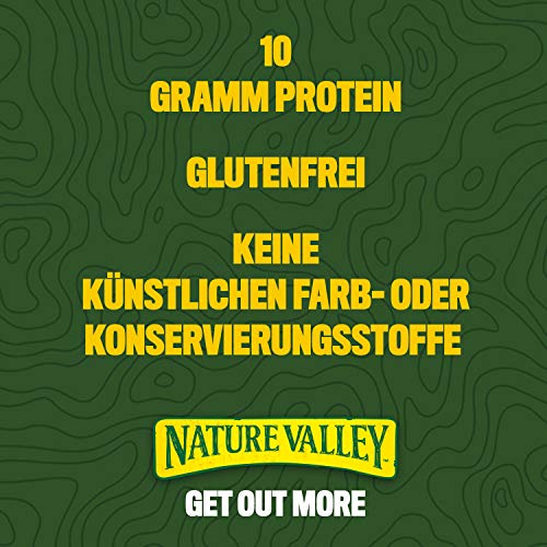 Promotional graphic for Nature Valley Protein bars highlighting carefully selected ingredients