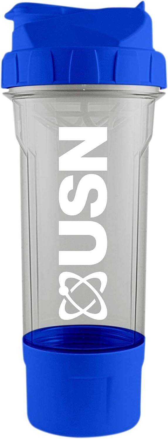 Blue USN Tornado Shaker with leak-proof blending powders and airtight capsule mouthpiece