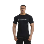 Men’s black RIPT Contrast Performance T-Shirt with gray side panels and reflective branding