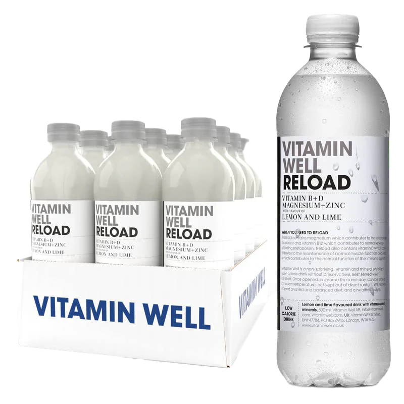 Vitamin Well Reload - 12x500ml / Lemon & Lime - Vitamin Ready-To-Drinks