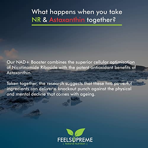 Feel Supreme NAD + Booster NR with Astaxanthin - 60 Veg Caps - Cognitive Support Capsules
