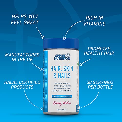 Applied Nutrition Hair Skin & Nails - 60 Caps - Hair Skin & Nails Support Capsules