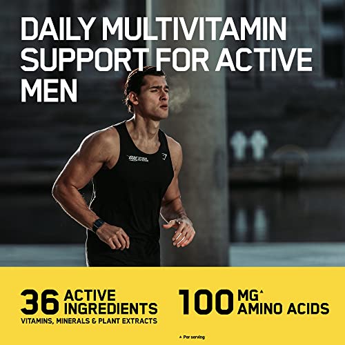 Male athlete taking Optimum Nutrition Opti-Men multivitamin for mental performance