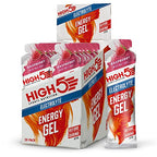 Raspberry-flavored HIGH5 Energy Gel Electrolyte 20-pack for multi-carbohydrate energy
