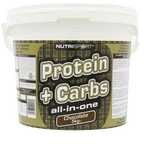 Large white NutriSport Protein + Carbs 5kg bucket for post exercise muscle recovery