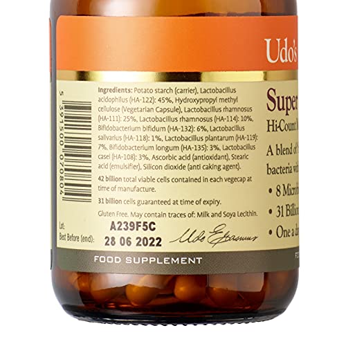 Udo’s Choice Super 8 Microbiotics - 30 Caps - Digestion Support Capsules