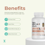 Bottle of The Ten Percent Club Unwind and Sleep with powerful nootropic blend for restorative sleep
