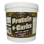 White NutriSport Protein + Carbs tub for post exercise muscle glycogen boost