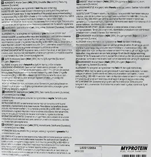 MyProtein Impact Casein - Casein Proteins