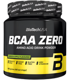 Black tub of BioTechUSA BCAA Zero green apple flavor for lean muscle and clean nutrition