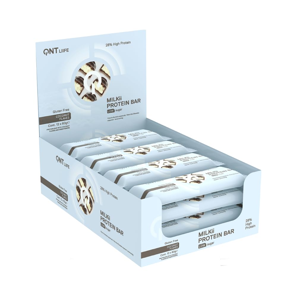 QNT Milkii Protein Bar - 12x60g / Chocolate & Coconut - Protein Bars