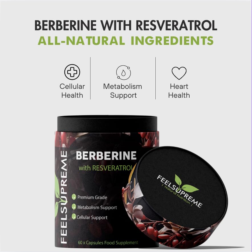 Feel Supreme Premium Berberine & Resveratrol Supplement - 60 Caps - Insulin Drivers INS001