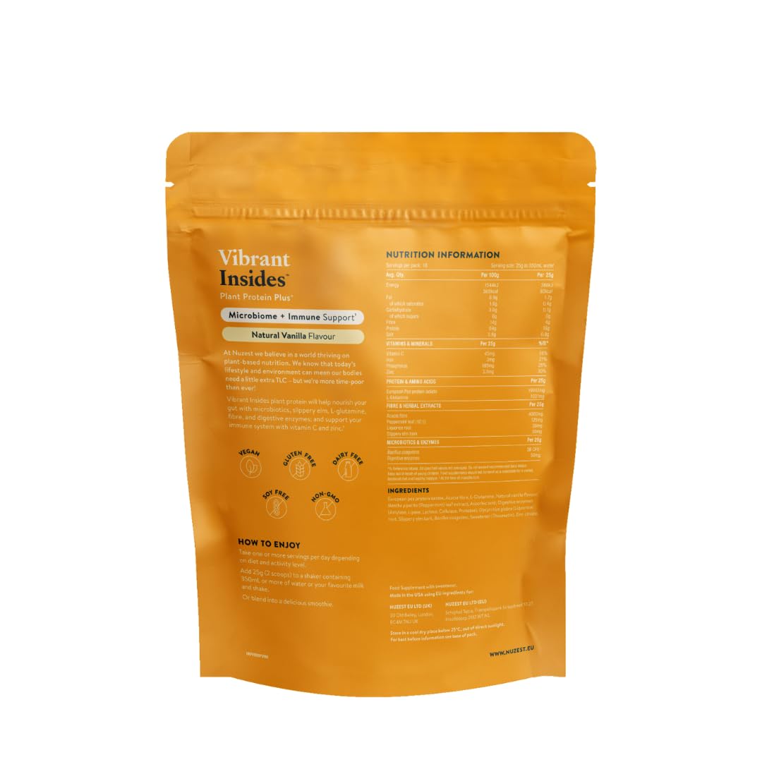 Nuzest Plant Protein Plus + - Vibrant Insides - 250g / Natural Vanilla Flavour - Protein Blends
