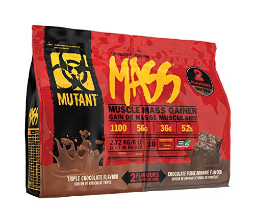 Mutant Mass Dual Chamber - 2.72kg / Choc & Choc Fudge Brownie - Weight Gainer Powder