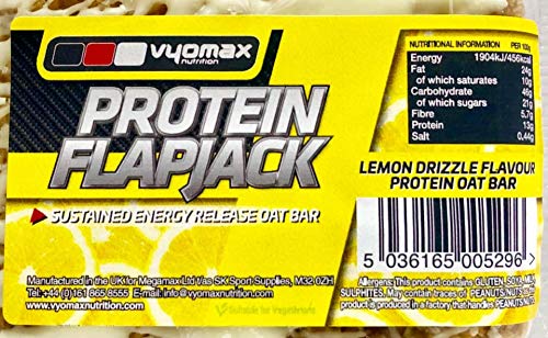 Vyomax Nutrition Protein Flapjacks Lemon Drizzle - 12x100g / Lemon Drizzle Flavour - Protein Flapjacks