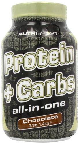 NutriSport Protein + Carbs container for post exercise muscle glycogen boost