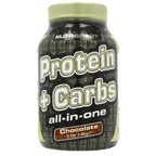 NutriSport Protein + Carbs chocolate flavored supplement for post exercise muscle glycogen