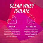 Vibrant pink and purple graphic for Reflex Nutrition Clear Whey Isolate supplement