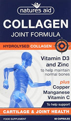 Dark blue Natures Aid Collagen Joint Formula box with hydrolyzed collagen capsules for joint health