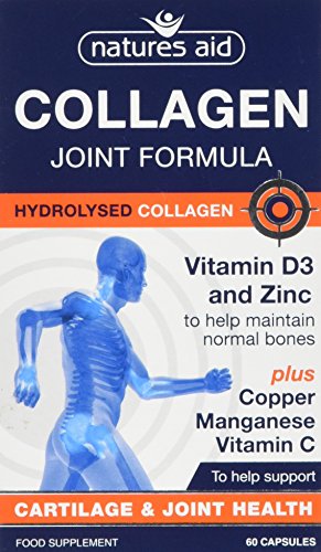 Dark blue Natures Aid Collagen Joint Formula box with hydrolyzed collagen capsules for joint health
