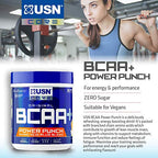 Blue USN BCAA Power Punch container boosting protein synthesis and muscle growth